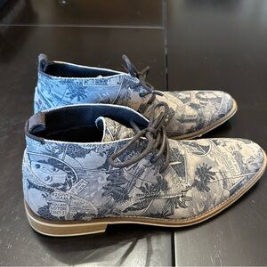 New Steve Madden Comic Print Chukka Boots, Men’s Size 7